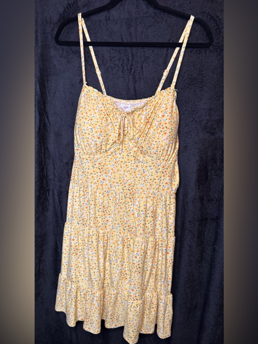 No Boundaries Yellow Floral Sundress with Tie-Detail - Picture 2 of 6